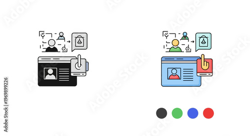 User profile login with security access vector icon