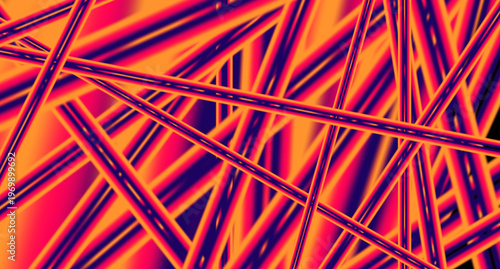 Bright abstract red orange pink and blue line pattern with glowing effect on gradient background, colorful glowing lines, bold contrast, geometric, noise effect