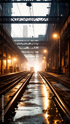 railway station at night