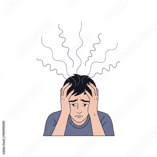 Man Experiencing Stress and Mental Overload.