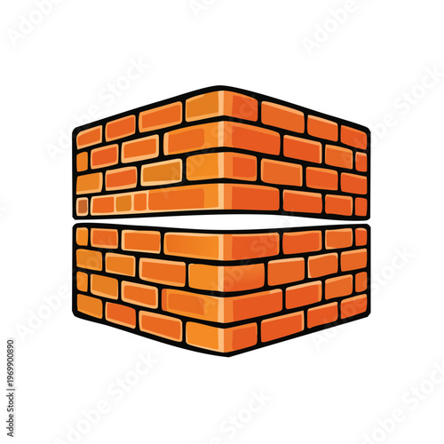 Corner of a brick wall structure symbolizing connection or division