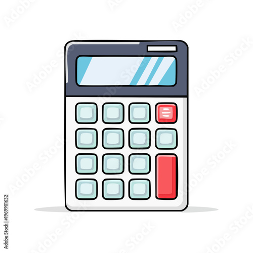 Handheld calculator with display and numeric keypad for calculations and accounting
