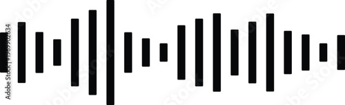 Black Rectangular Audio Sound Wave Spectrum Vector