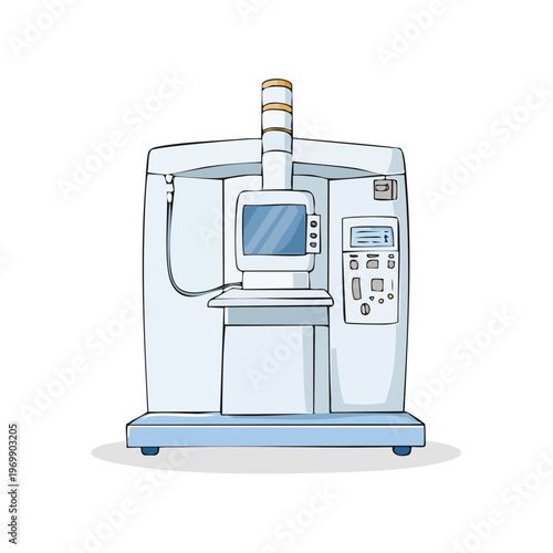Medical scanner machine with computer interface and control panel
