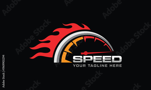 speedometer rpm race logo design