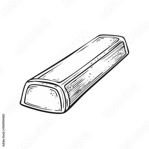 Hand Drawn Illustration of a Gold Bar Symbolizing Wealth and Investment