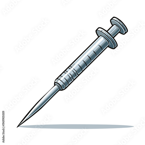 Medical Syringe with Sharp Needle Illustration