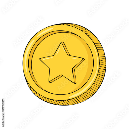 Gold Coin with Star Emblem
