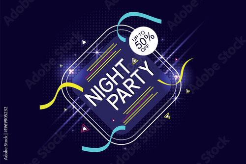 Club night party banner design with discount