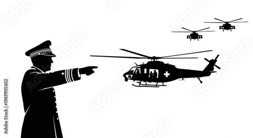 Commander Directs Medical Helicopters Mission