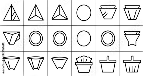 A collection of various coffee filters and containers