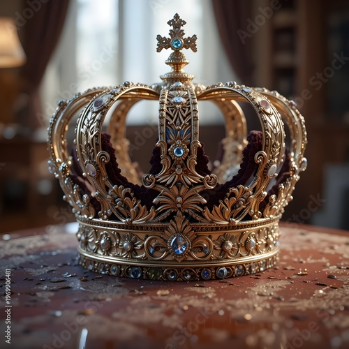 A golden royal crown often symbolizing power and elegance vintage accessory