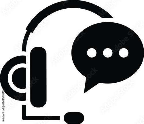 customer support headset chat communication service call center help desk online assistance digital contact illustration vector design concept