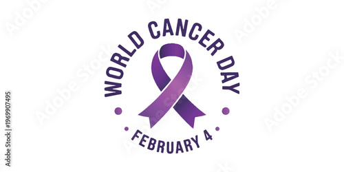 A minimalist logo design for World Cancer Day on a white background