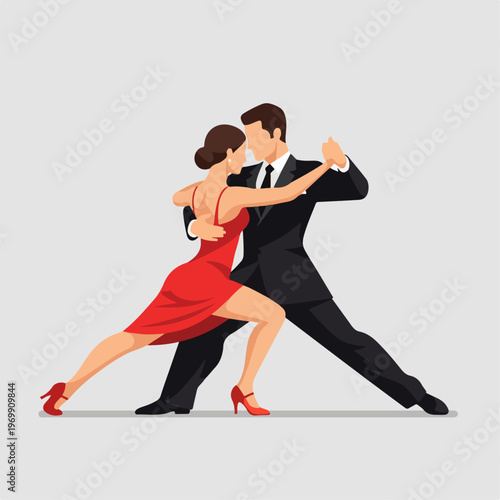 flat illustration of tango dance