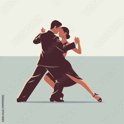 flat illustration of tango dance