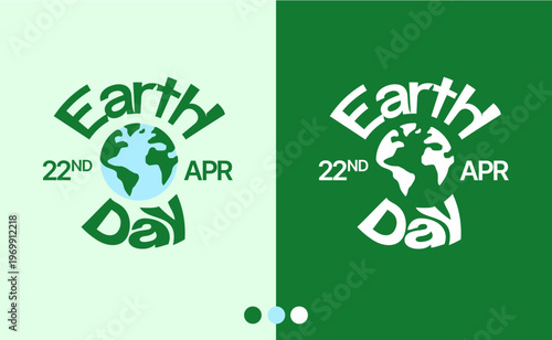 Earth Day in Cute and Minimal Flat Color Style Logo