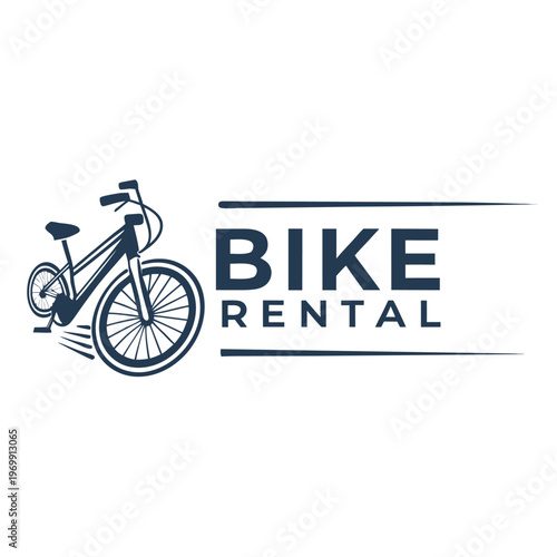Bike rental service logo with bicycle icon