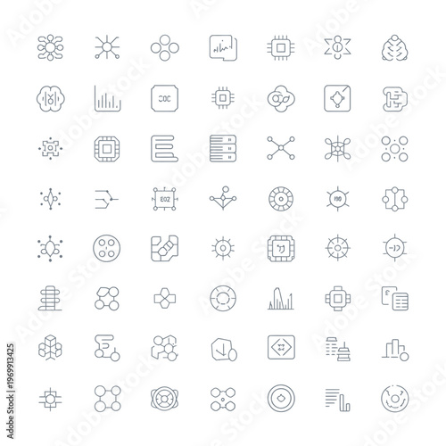Big Data & Networking Outline Icons – Analytics and Technology Collection