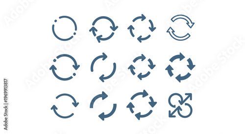 Refresh and Reload Arrow Icons Set for Digital Interfaces
