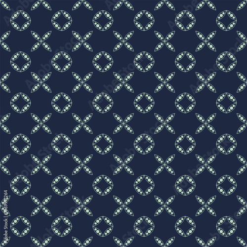 Seamless pattern of simple flat floral