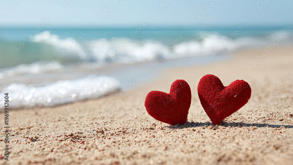 Fototapeta premium heart on sand
