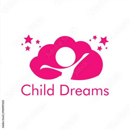 A child take a star logo design emblem design concept creative symbol icon