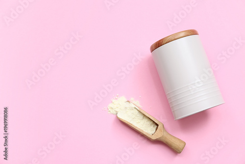 Jar and wooden scoop with p...