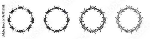 Barbed Wire Circle Frames Vector Collection