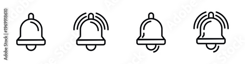 Notification Bell Icons in Line Style