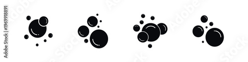 Bubble Vector Icons in Minimalist Black Design