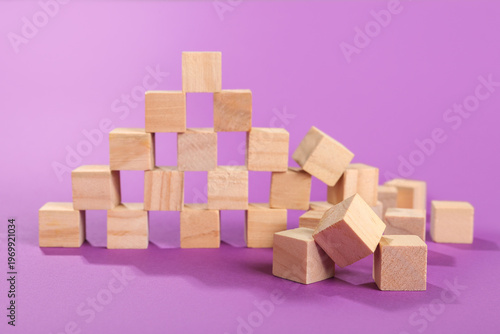 Pyramid made of wooden buil...