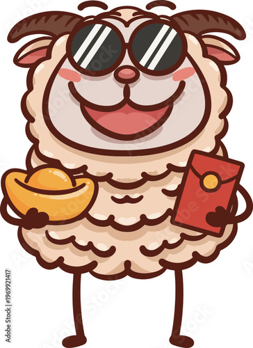 Hand-drawn Cute Cartoon Sheep Illustration Series

