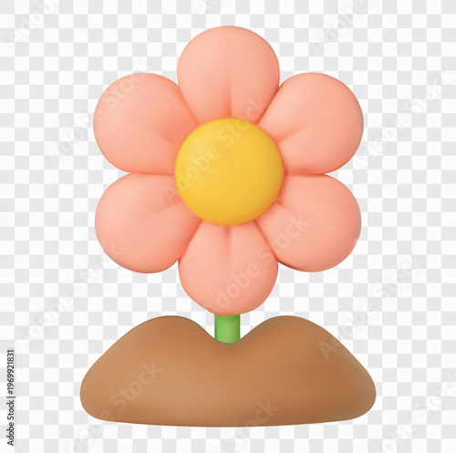 Ecology and Environmental Sustainability Vector Icon Set | 3D icon set | a blooming flower