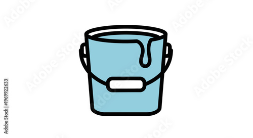 A blue bucket with a handle.
