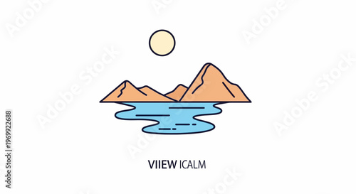 Serene Mountain Landscape with Calm Water.