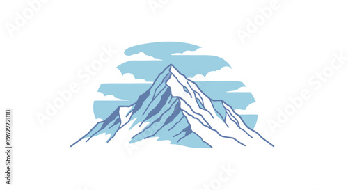 Snowy Mountain Peak Landscape Nature.