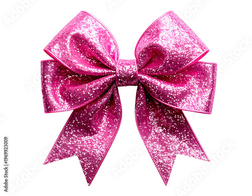 Sparkly pink festive ribbon bow