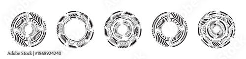 Futuristic Circular Technology Vector Interface Designs Set