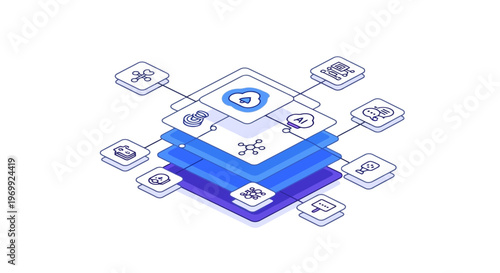 Conceptual illustration of cybersecurity layers and protection shields representing digital security and data defense mechanisms
