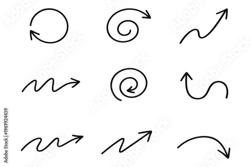 Arrow icon bundle set of vector lineart design.