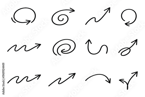 Line arrow icon 9 bundle set of vector design.