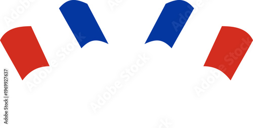 France Crossed Waving Flags