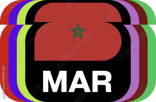 Morocco Flag Plaque Layered