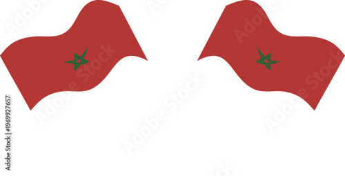 Morocco Crossed Waving Flags