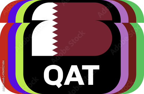 Qatar Flag Plaque Layered