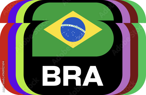 Brazil Flag Plaque Layered