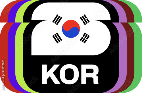 Korea Republic Flag Plaque Layered