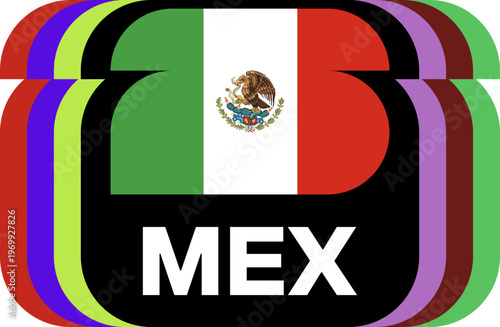 mexico Flag Plaque Layered