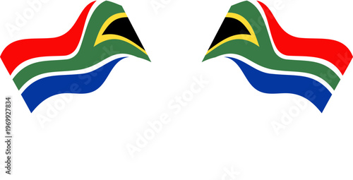 South Africa Crossed Waving Flags